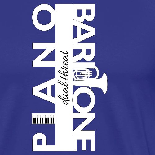 dual threat white baritone piano vertical - Men's Premium T-Shirt