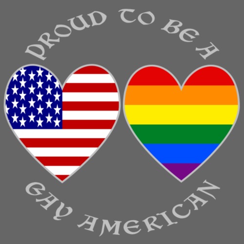 Proud Gay American Grey Letters - Men's Premium T-Shirt