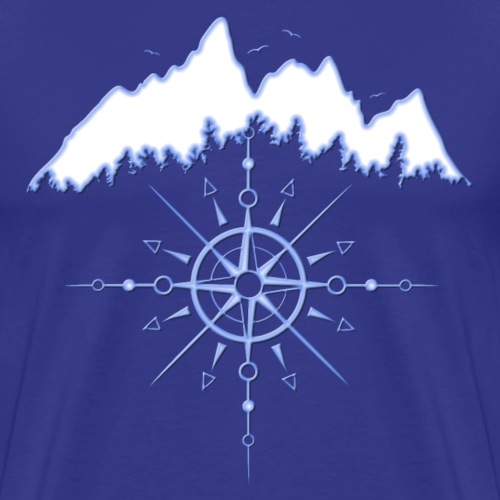 Mountains Forest Sun Totem Wind Rose Icy Blue - Men's Premium T-Shirt