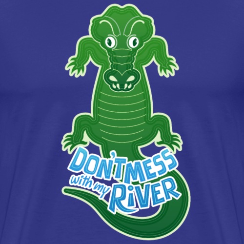Crocodile warning about not messing with his river - Men's Premium T-Shirt