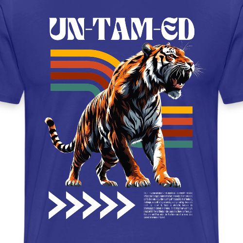 Unleash Your Wild Side: Fierce Tiger Print Design - Men's Premium T-Shirt