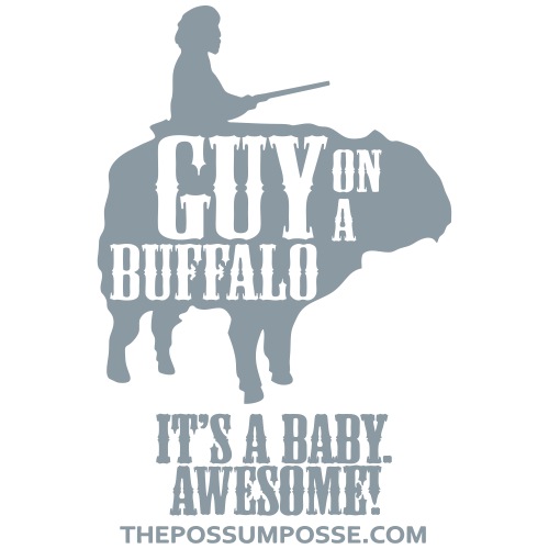 The Possum Posse Guy on a Buffalo-Baby MP - Men's Premium T-Shirt
