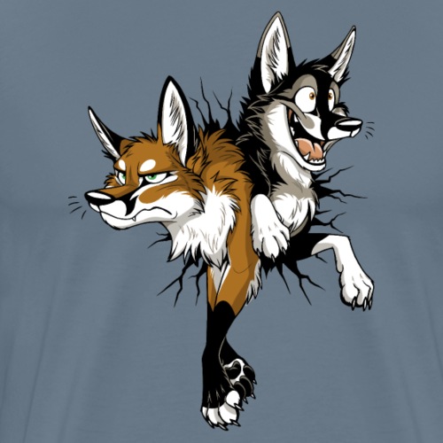 STUCK Foxes (double-sided) - Men's Premium T-Shirt