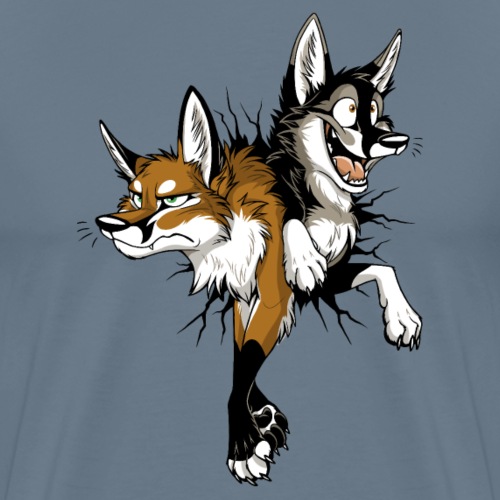 STUCK Foxes (double-sided) - Men's Premium T-Shirt