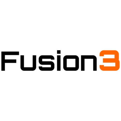 Fusion3 Logo Black and Orange Text - Men's Premium T-Shirt