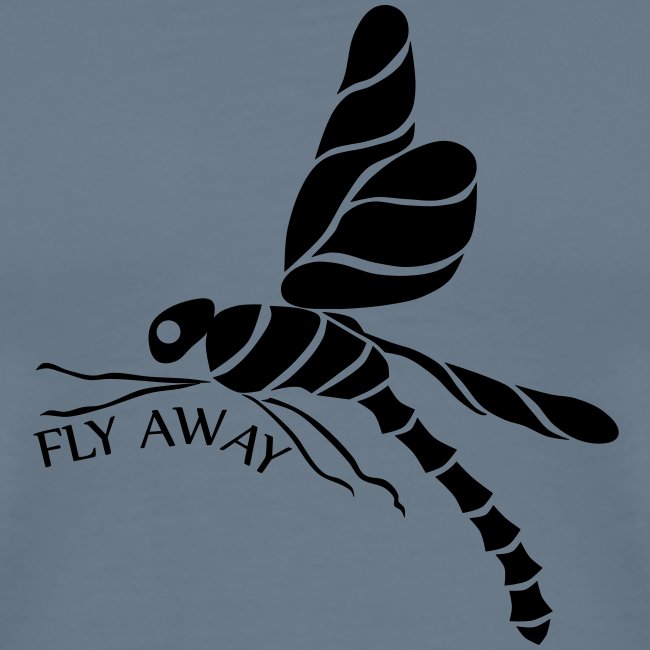 dragonfly fly away black