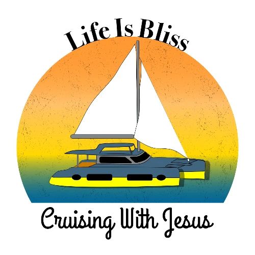 Life Is Bliss –Cruising With Jesus Sailboat Sunset - Men's Premium T-Shirt