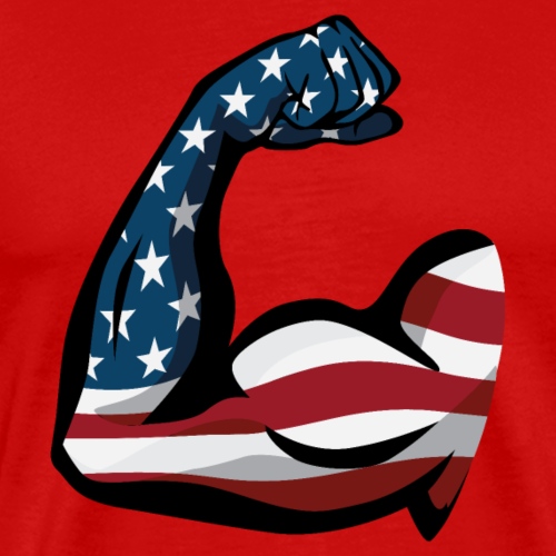 American Pride USA Flag Arm Flex - Men's Premium T-Shirt