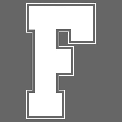 White Letter F – Varsity Alphabet Monogram - Men's Premium T-Shirt