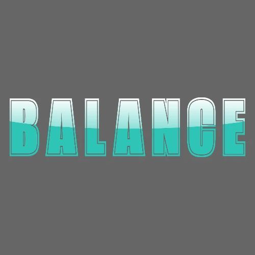 BALANCE Calm Teal Minimal Word Art Design - Men's Premium T-Shirt