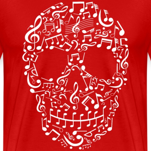 Skull Face of Musical Notes and Instruments - Men's Premium T-Shirt