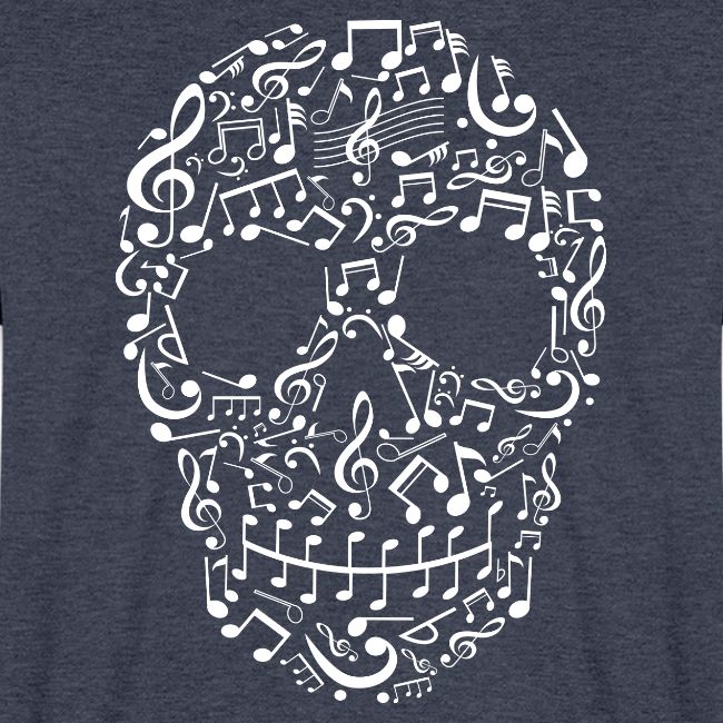 Skull Face of Musical Notes and Instruments