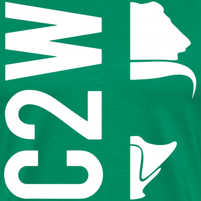 C2W Split Logo - White - Premium Tee