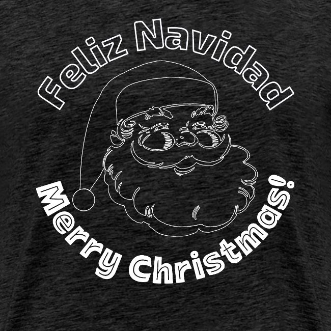 Feliz Navidad Merry Christmas Santa Claus Line Art