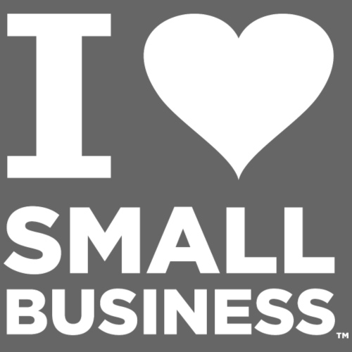 I Heart Small Business Logo (All White) - Men's Premium T-Shirt