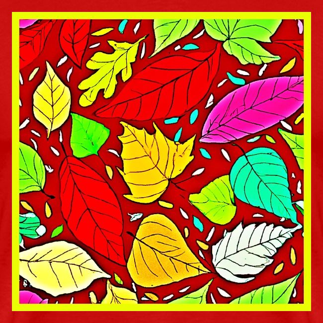 Rainbow Leaves Vibrant Pattern