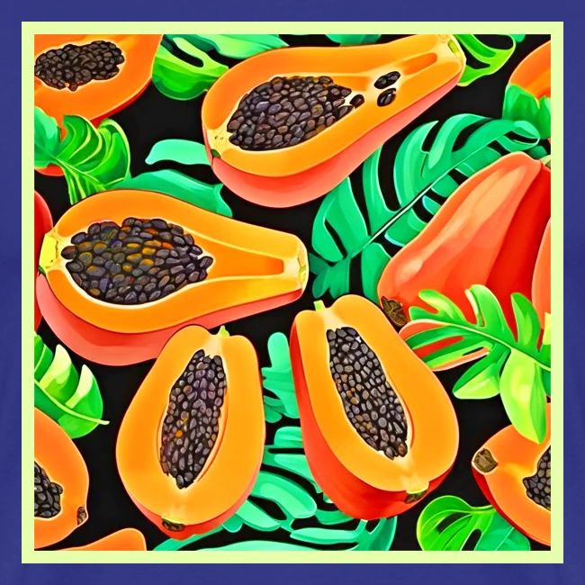 Papaya and Leaves Fresh Pattern