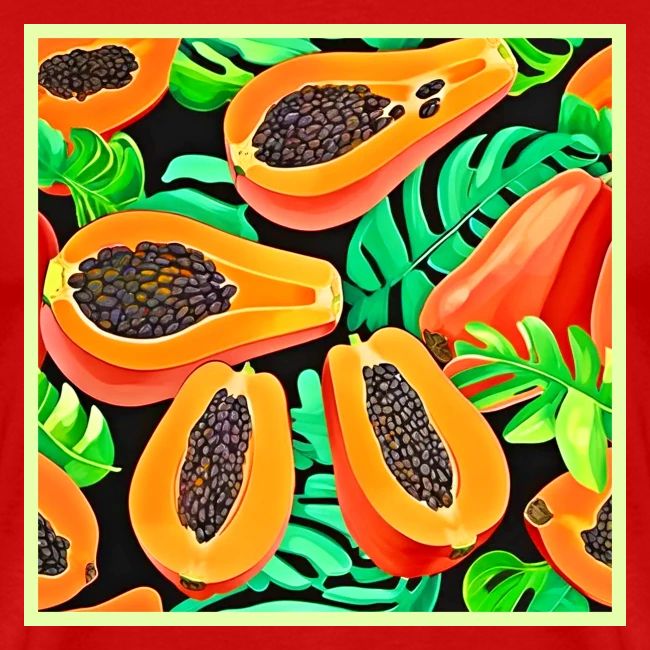 Papaya and Leaves Fresh Pattern