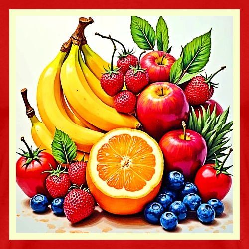 Vibrant Fresh Fruit Delight Design - Men's Premium T-Shirt