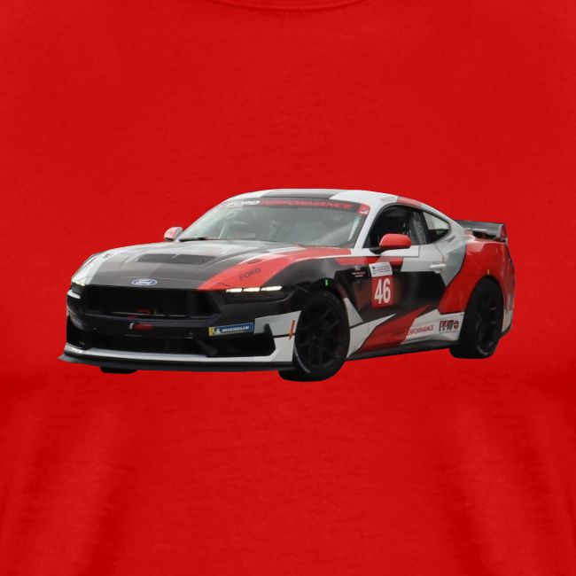 Red White and Black Mustang Racecar