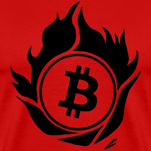 btc logo with fire around - Men's Premium T-Shirt