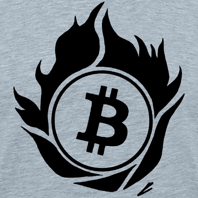 btc logo with fire around