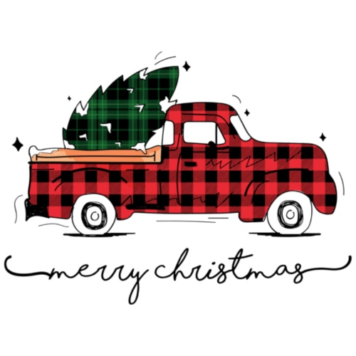 Merry Christmas Red Truck & Tree - Men's Premium T-Shirt