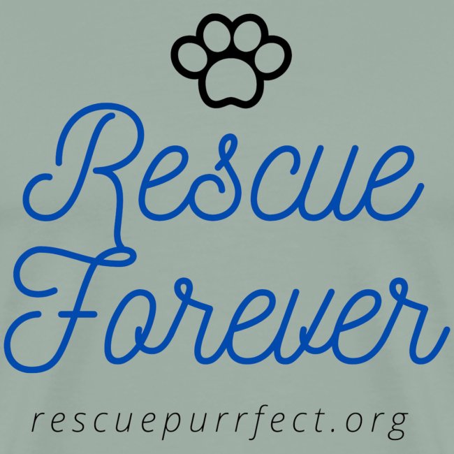 Rescue Purrfect Cursive Paw Print
