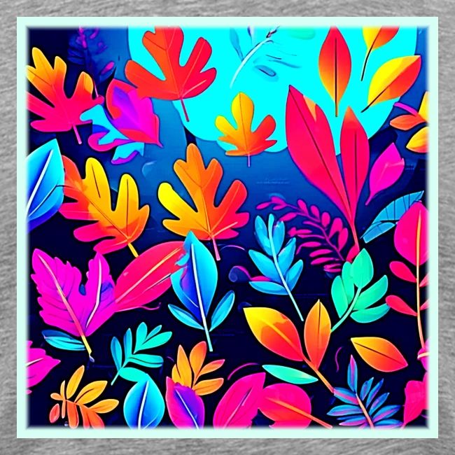 Neon Leaf Paradise Art