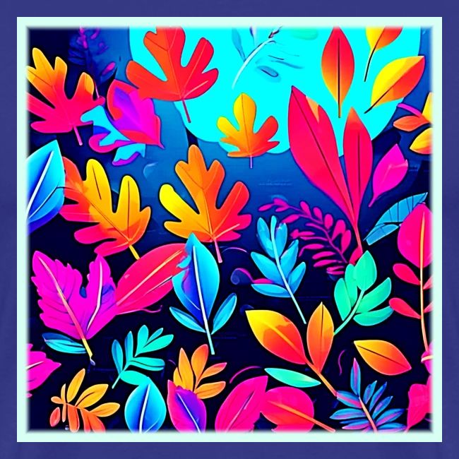 Neon Leaf Paradise Art