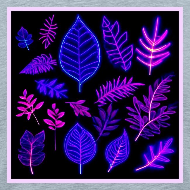 Neon Leaves in Pink and Purple Hues