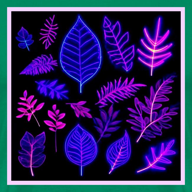 Neon Leaves in Pink and Purple Hues