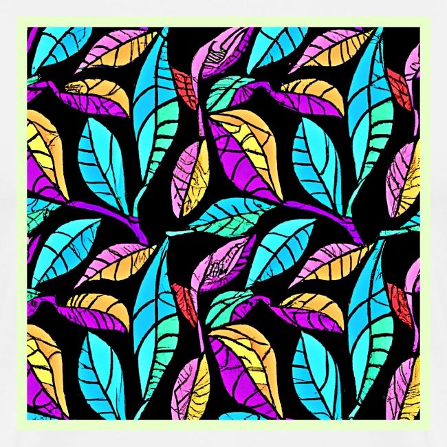 Stained Glass Leaves Design