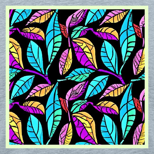 Stained Glass Leaves Design