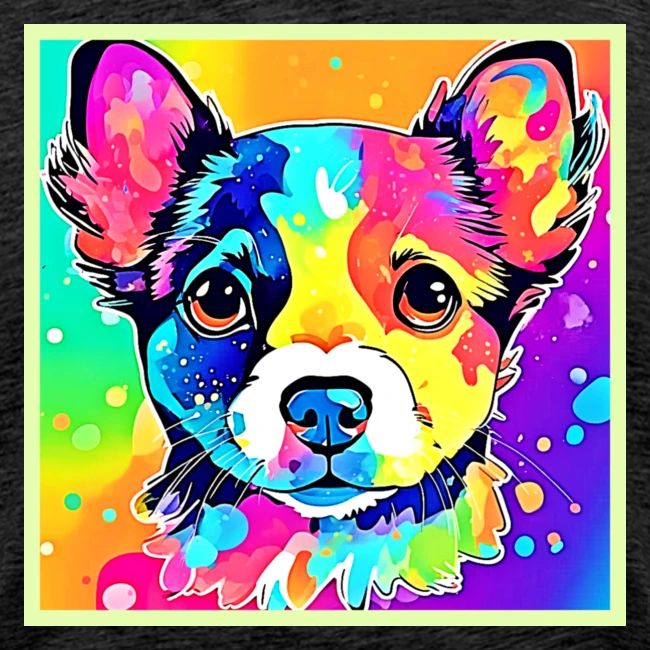 Vivid Puppy Vibes Art Design