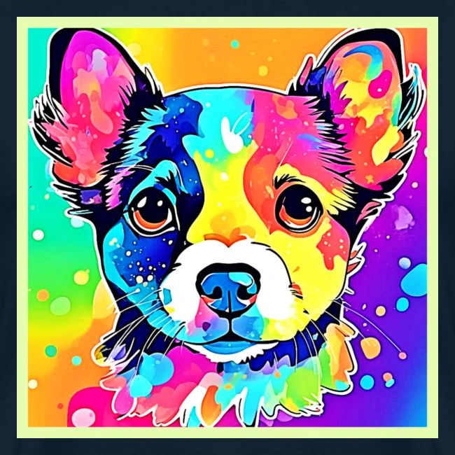 Vivid Puppy Vibes Art Design