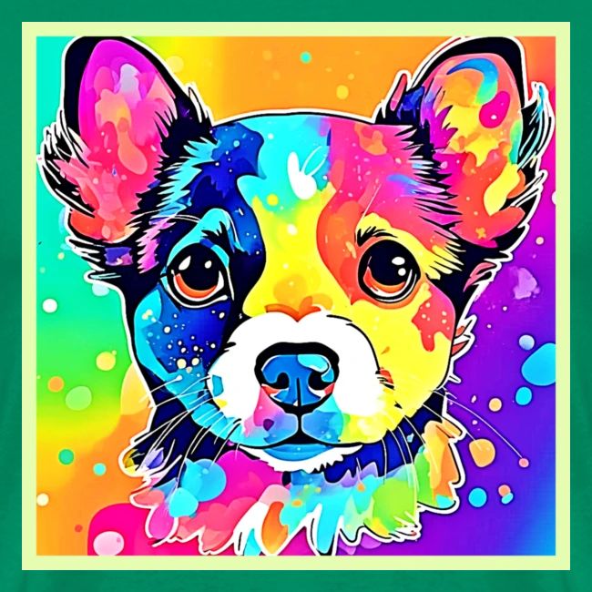 Vivid Puppy Vibes Art Design