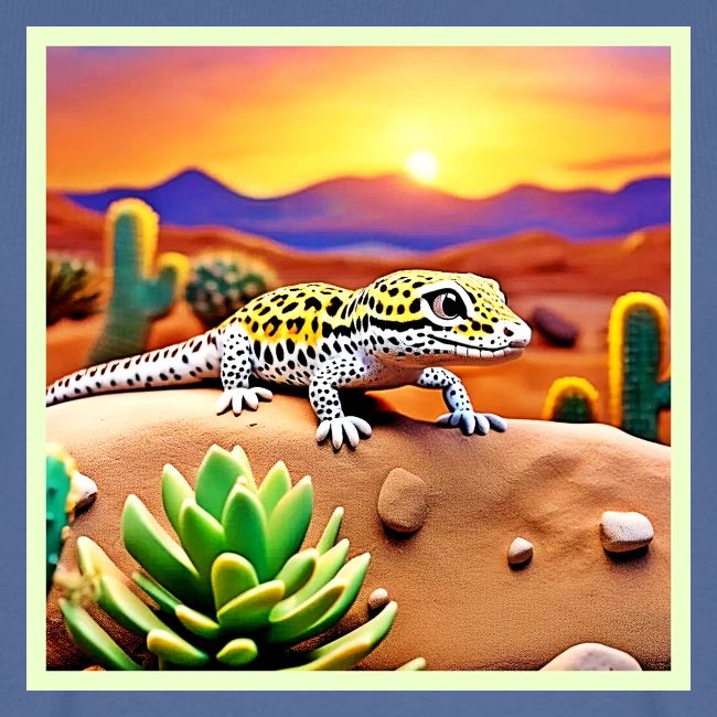 Spotted Gecko Desert Sunset
