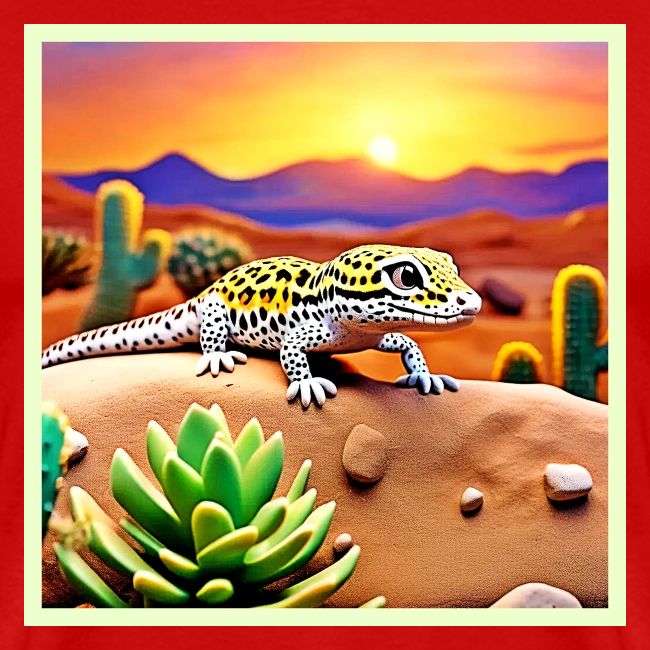 Spotted Gecko Desert Sunset