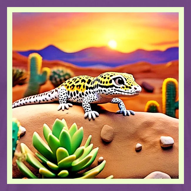 Spotted Gecko Desert Sunset