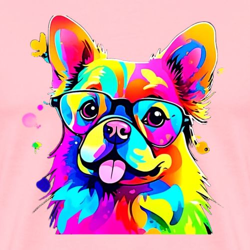 Vibrant Pup: Abstract Dog Art - Men's Premium T-Shirt