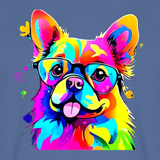 Vibrant Pup: Abstract Dog Art