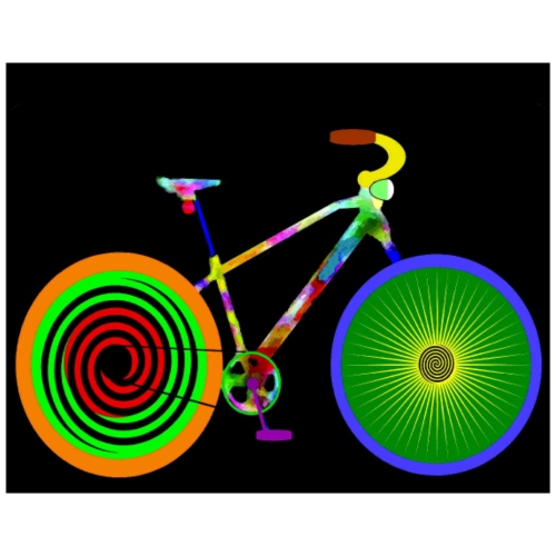 Bicycle Psychedelic Abstract Whimsical Color Print - Men's Premium T-Shirt