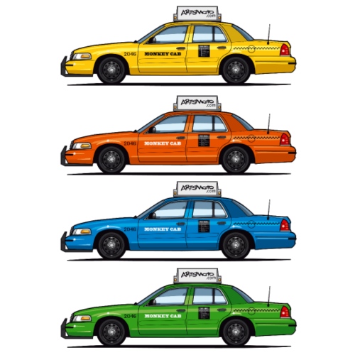 Color Taxi Cabs Crown Vic - Men's Premium T-Shirt