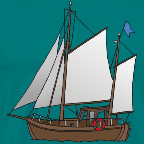 Wooden sailing boat (cutter) - Men's Premium T-Shirt