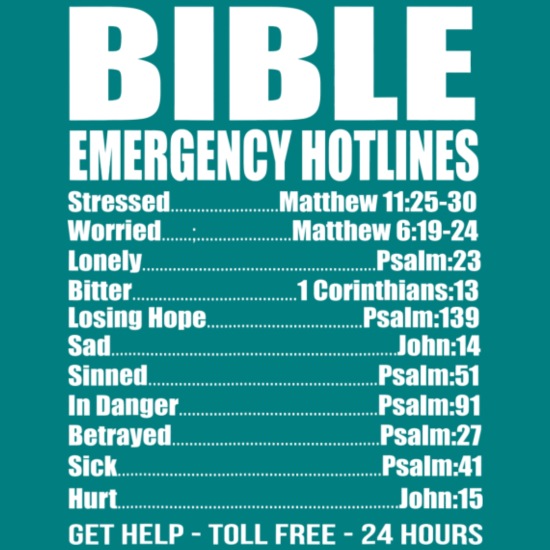 Bible Emergency Numbers Funny Hotline Christian T' Men's Premium T-Shirt |  Spreadshirt