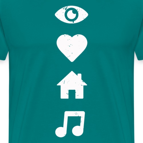 I Love House Music white - Men's Premium T-Shirt
