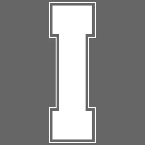 White Letter I – Varsity Alphabet Monogram - Men's Premium T-Shirt