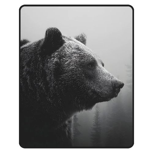 Grizzly Bear Black White Portrait Design - Men's Premium T-Shirt