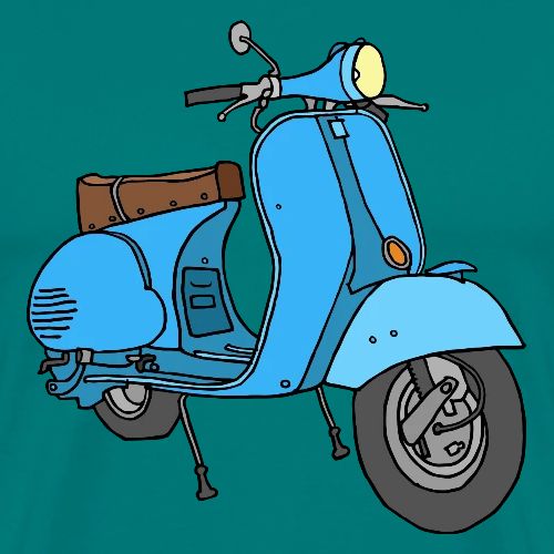 Motor scooter (blue) - Men's Premium T-Shirt